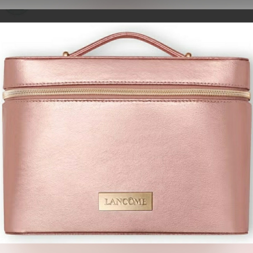 NEW Lancome Metallic Rose Gold Cosmetic Case
